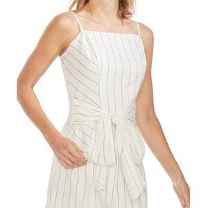 NEW Vince Camuto Varied Pinstripe Bow Tie Adjustable Spaghetti Strap Tank Ivory